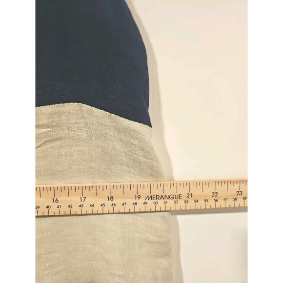 Via Signoria Striped Linen Midi Dress Large Blue White Made in Italy Boho Hippie - Picture 7 of 8